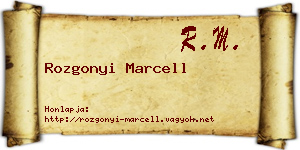 Rozgonyi Marcell névjegykártya